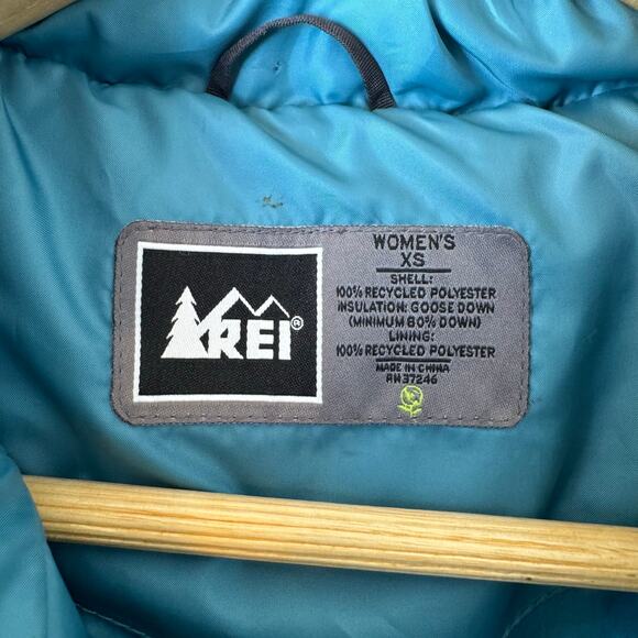 REI Goose Down Puffer Vest Women’s XS Blue Winter Ski Outdoors Hiking Warm - Picture 2 of 10